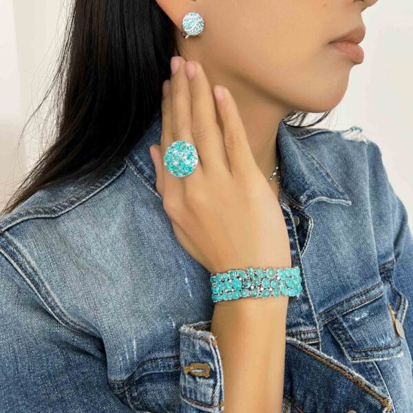 Extremely Rare Brazilian Paraiba Tourmaline Bracelet - Image 6