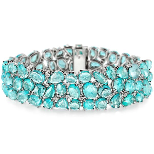 Extremely Rare Brazilian Paraiba Tourmaline Bracelet