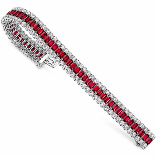 Emerald-Cut Ruby and Diamond Bracelet - Image 2