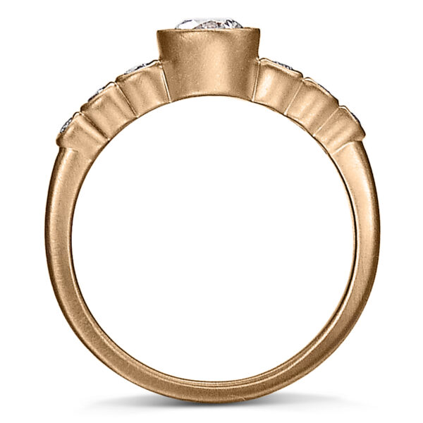 7-Stone Diamond and Rose Gold Ring - Image 2